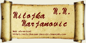 Milojka Marjanović vizit kartica